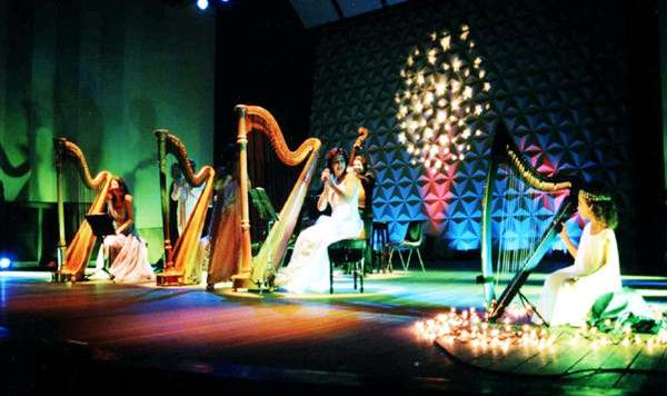 A harpista Cristina Braga, acompanhada de um grupo de músicos e cantores, vai apresentar clássicos de Natal que marcam suas comemorações pelo mundo (Foto: Divulgação)
