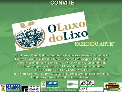 Começa nesta quinta-feira (16), o I Festival de Economia Solidária ?O Luxo do Lixo Fazendo Arte?, promovido pela Fundação Cultural Jornalista Oswaldo Lima e Secretaria Municipal da Família e Assistência Social (Foto: Imagem Ilustrativa)