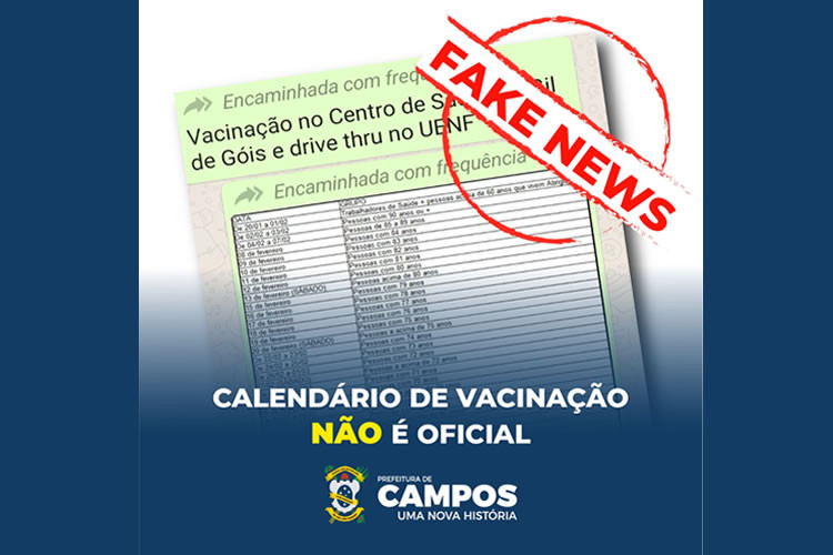 Calendario De Vacinacao Contra Covid 19 Divulgado Nas Redes Nao E De Campos