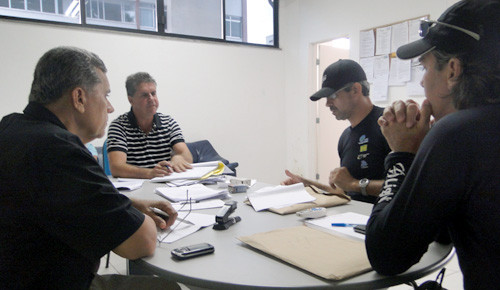 Na última sexta-feira (1º), o presidente da Fundação, Magno Prisco, recebeu o presidente da Federação de Ciclismo do Estado do Rio de Janeiro, Cláudio Santos, e o presidente do Clube Duas Rodas de Ciclismo, José Ornis (Foto: Divulgação)