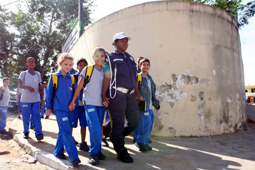 Ronda Escolar na Escola Municipal Lygia Leitão (Foto: César Ferreira)