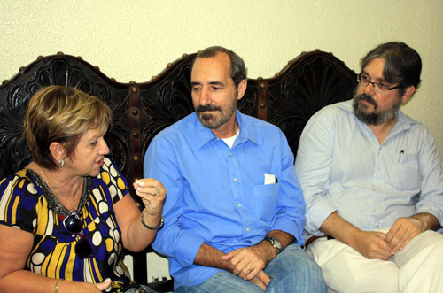 A reunião de Auxiliadora Freitas com Ciro Pereira e André Cardoso aconteceu essa semana (Foto: Divulgação)