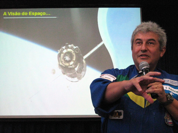 No ano passado, Marcos Pontes, esteve em Campos (Foto: César Ferreira)