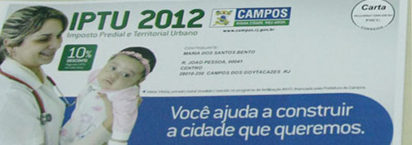 A Prefeitura de Campos está oferecendo desconto de 10% aos contribuintes do Imposto Predial e Territorial Urbano (IPTU) que pagarem o valor integral do imposto até o dia 10 de março (Foto: Imagem Ilustrativa)