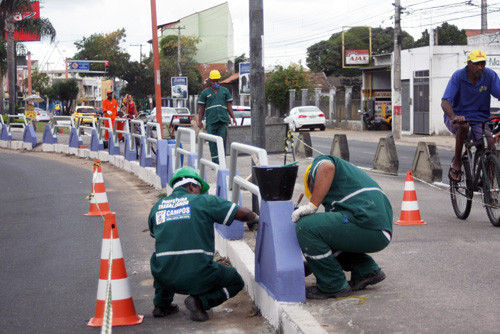 A prefeitura iniciou a reforma da ciclovia Patesko nesta terça-feira (31). (Foto: Antonio Leudo)