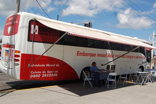 Unidade móvel de coleta de sangue do Hemocentro Regional do Hospital Ferreira Machado vai estar em Atafona, São João da Barra. (Foto: Antonio Leudo)