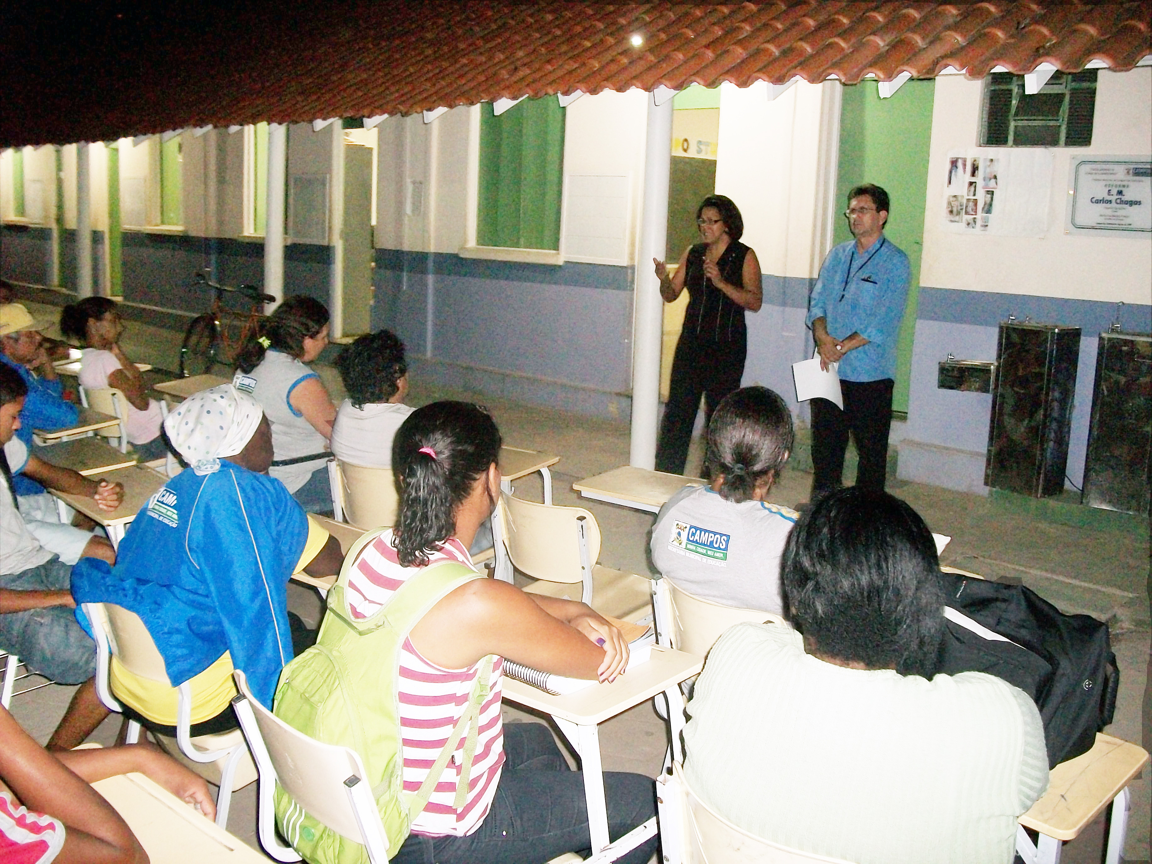 A palestra aconteceu no pátio da escola (Foto: Divulgação)