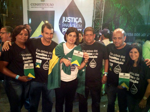 Representantes de municípios da região, como Quissamã, também, participaram do ato em Campos (Foto: Quissamã)