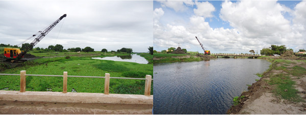 A Secretaria Municipal de Obras e Urbanismo iniciou nesta quarta-feira (03) a limpeza do Canal Rosário, no Parque São Benedito, e desde o dia 28 de março está executando o mesmo serviço no Canal Coqueiros, na Baixada Campista (Foto: Divulgação)