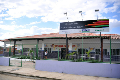 A Creche Escola João Siqueira dos Santos, na Tapera, que será inaugurada nesta quinta-feira (Foto: Rogério Azevedo)