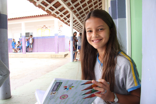 A Escola Carlos Chagas foi representada pela estudante Ilsan Ribeiro, 11 anos, selecionada como delegada da unidade escolar (Foto: Rodolfo Lins)
