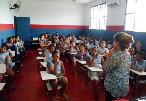 A palestra da Visa-Campos aconteceu durante o lançamento do projeto de Educação Sanitária e Ambiental nas Escolas de Belford Roxo (Foto: Divulgação)