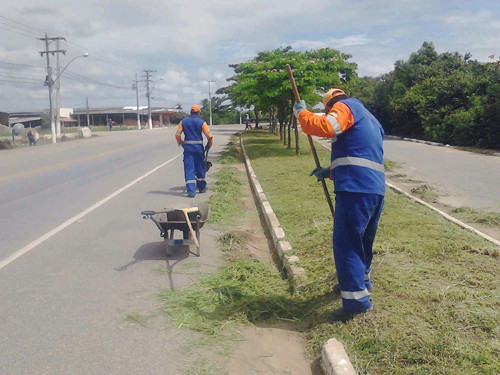 Mussurepe também recebe ações da Secretaria de Limpeza Pública, assim como demias localidades da Baixada (Foto: Divulgação)