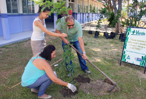 O plantios de árvores está sendo realizado pela Secretaria de Meio Ambiente (Foto: Rodolfo Lins)