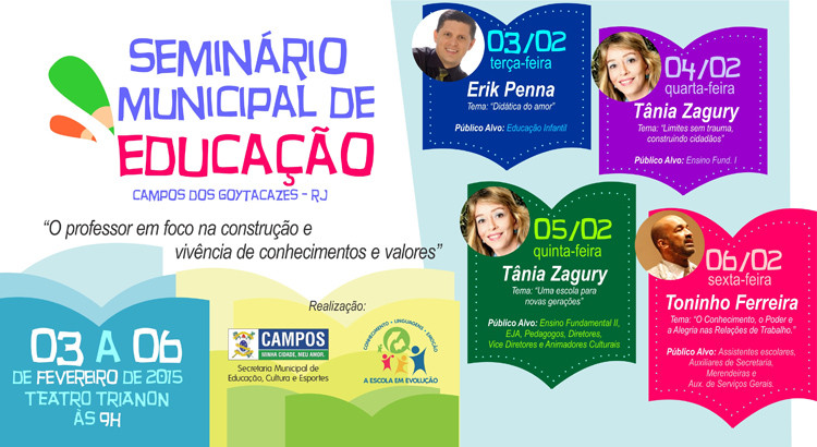 No primeiro dia de seminário, o palestrante Erik Penna vai apresentar o tema ?Didática do Amor? para servidores que atuam em creches, na Educação Infantil (Foto: secom)