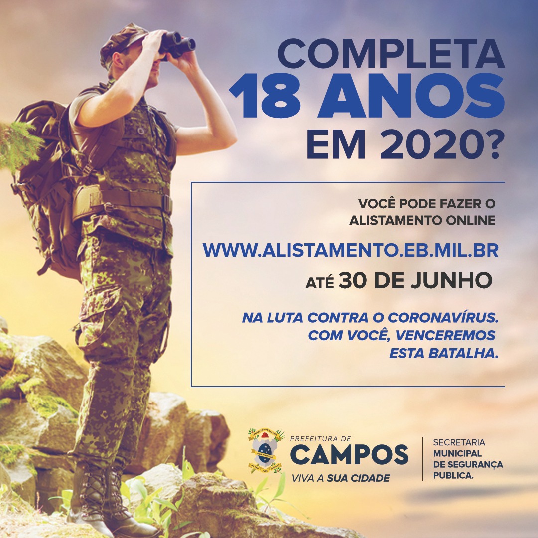 Alistamento militar pode ser feito online até 30 de junho